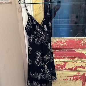 Floral Black and White Women's Dress